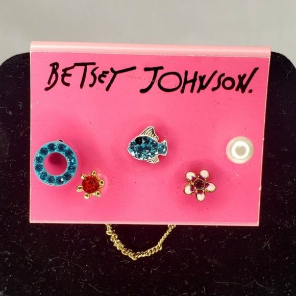 New/Vintage/Y2K Genuine 5 Betsey Johnson Stud Earrings - Picture 4 of 8